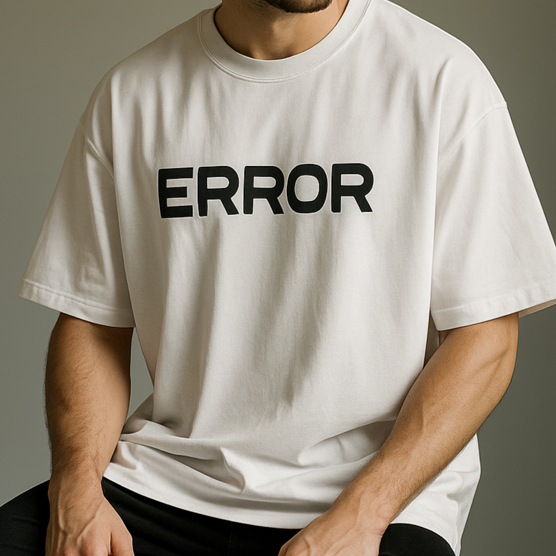 404 Error Human Not Found Oversized Graphic Tee