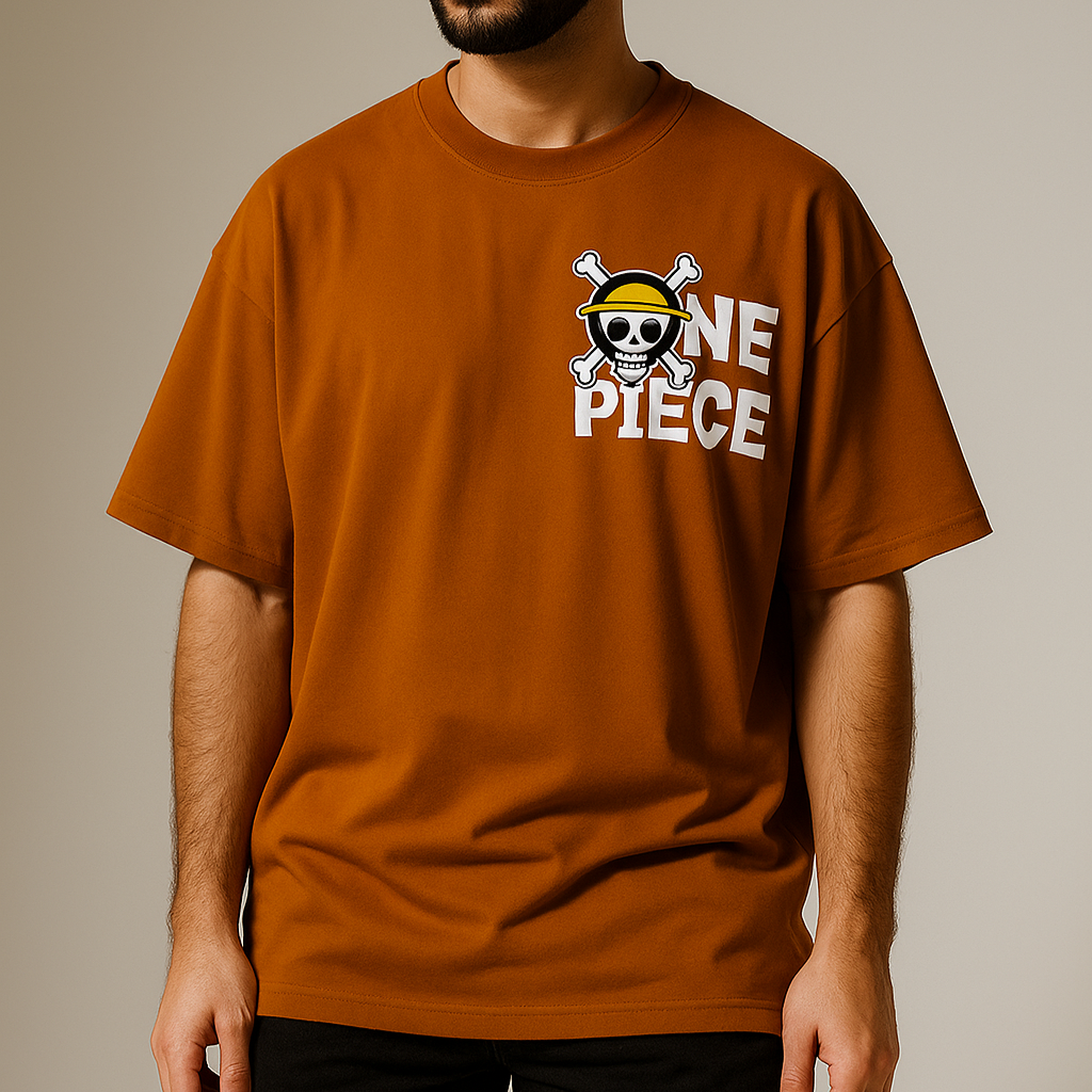 Orange One Piece Oversized Graphic Tee