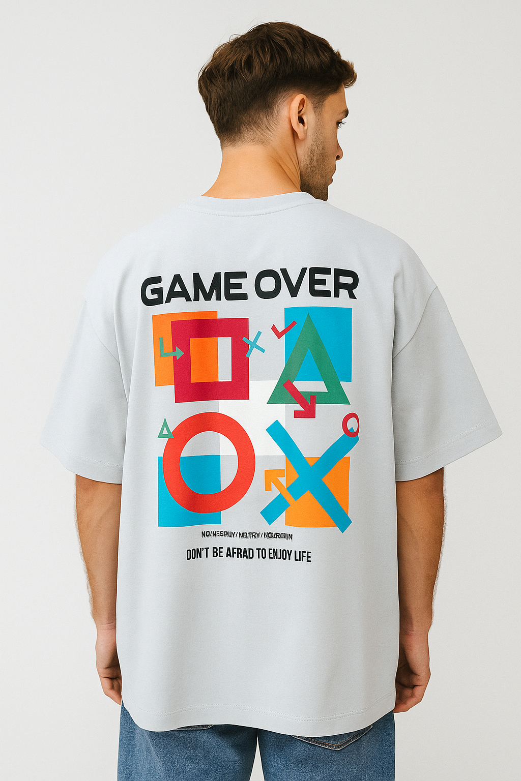 "Game Over" Oversized Graphic Tee