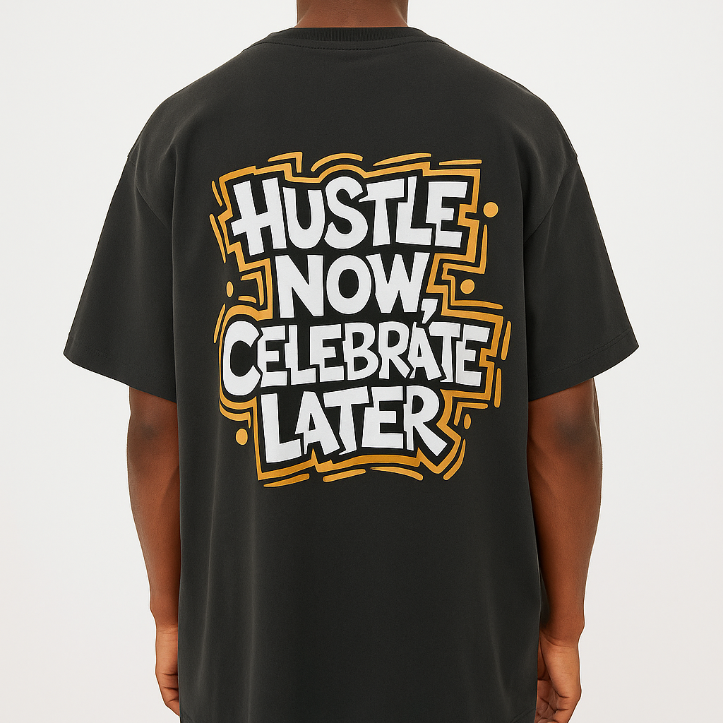 Hustle Now Oversized Graphic Tee