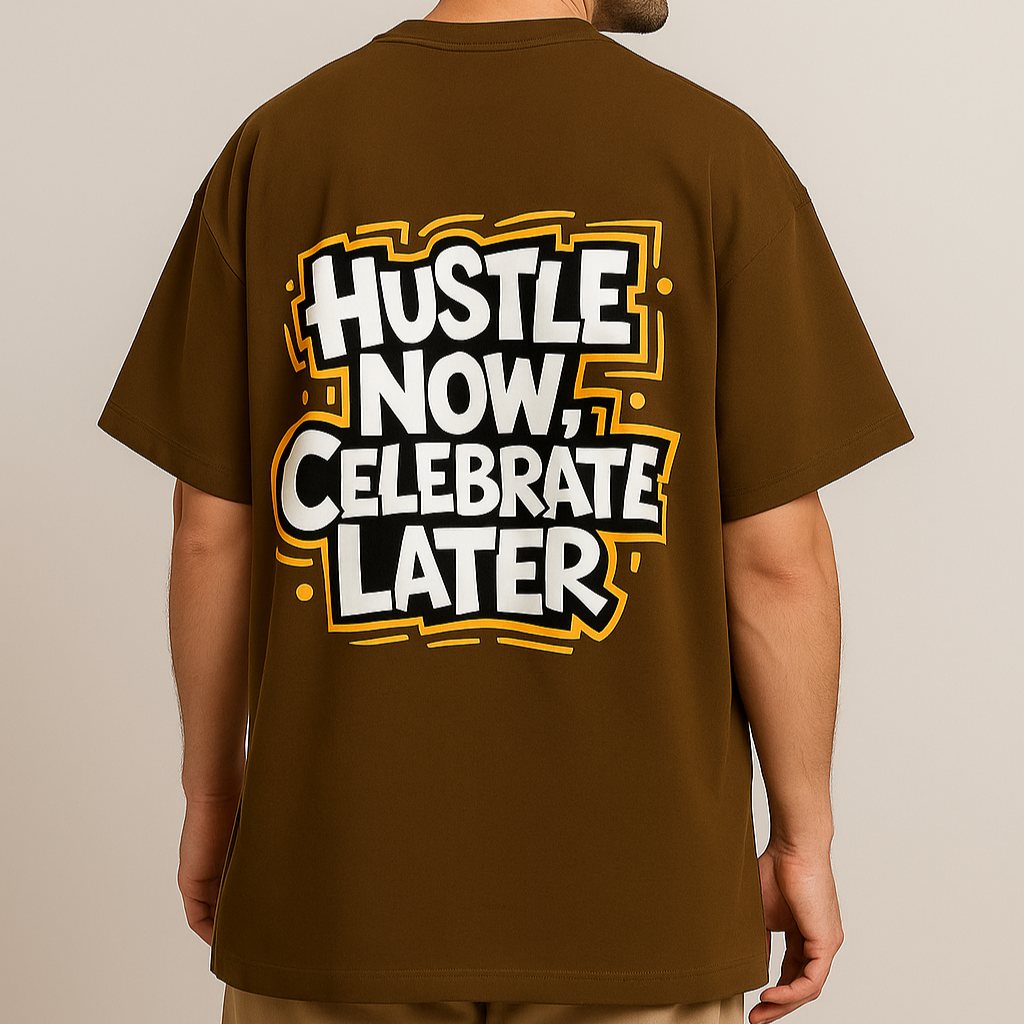 Hustle Now Oversized Graphic Tee