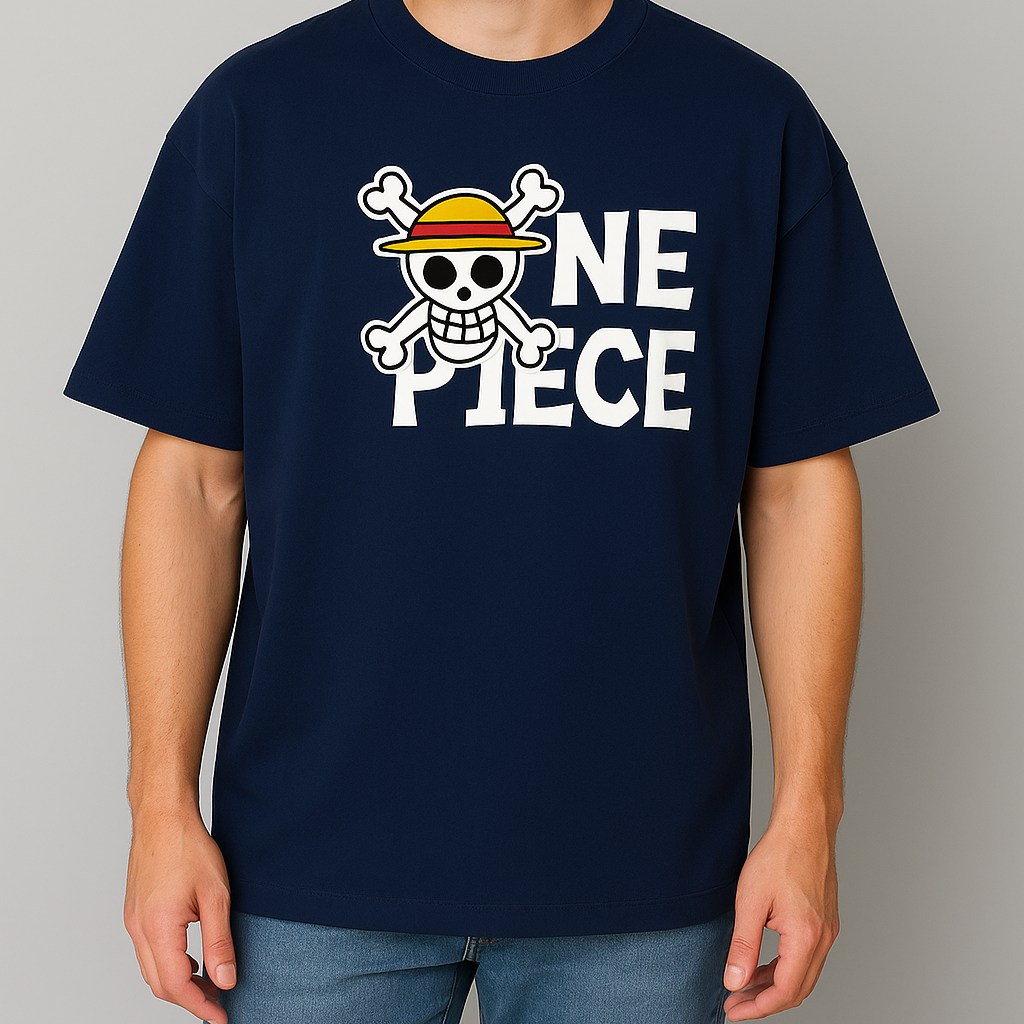 Blue One Piece Oversized Graphic Tee