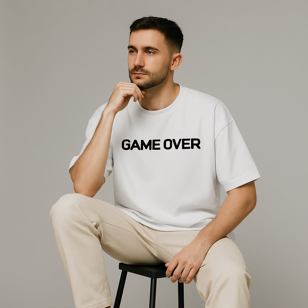"Game Over" Oversized Graphic Tee