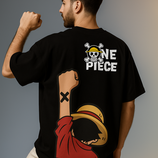 Black One Piece Oversized Graphic Tee