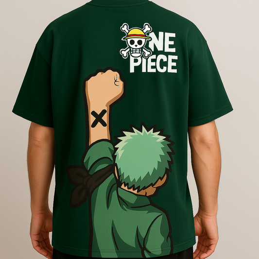 Green One Piece Oversized Graphic Tee