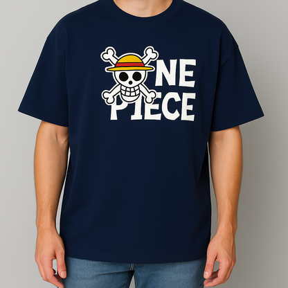 Blue One Piece Oversized Graphic Tee