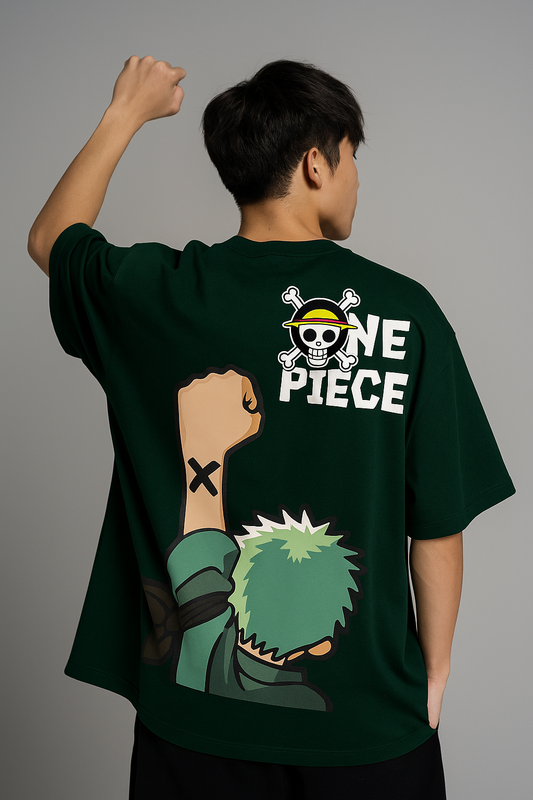 Green One Piece Oversized Graphic Tee